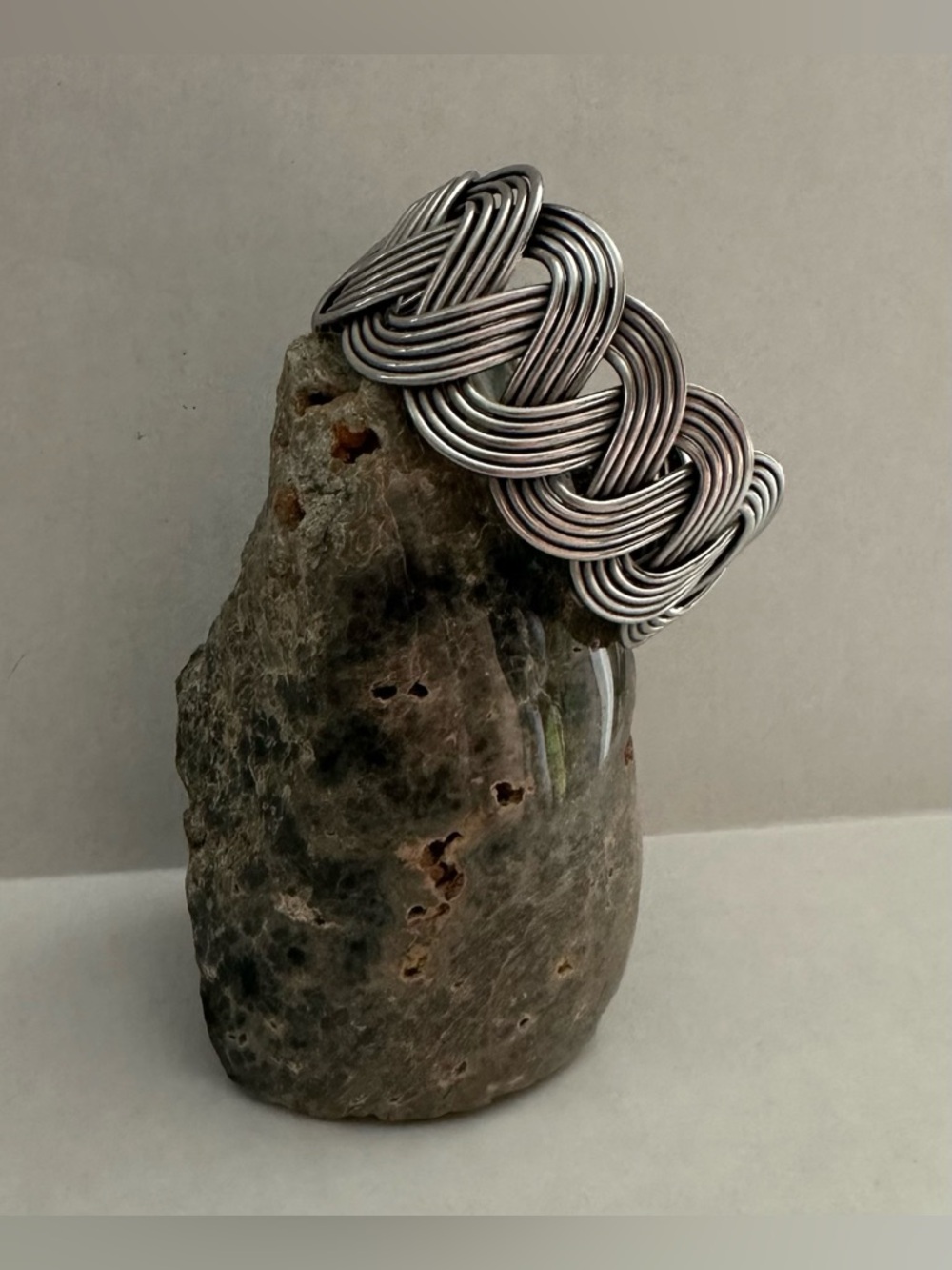 Braided Silver-Tone Statement Cuff Bracelet